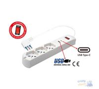 Maurer MultiToma 5 Salidas 2P+T16A Schuko + Doble Usb Interruptor Luminoso