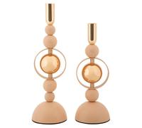 Mauro Ferretti, candelabros Saturno, color rosa – Juego de 2, dimensiones: 10x27 cm y 10x33 cm