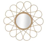 Mauro Ferretti Italian Design Espejo de Pared Almería 65,5 x 3 cm ratán marrón