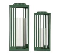 Mauro Ferretti Italian Design Farolillos Líneas Par Cristal Templado Verde 43,5 x 18,3 x 18,3