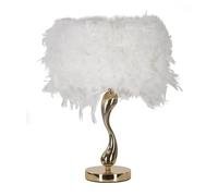 Mauro Ferretti Italian Design Lámpara de Mesa Cart Blanca Ø 25 x 47 cm, Metal y plástico, Oro y Blanco