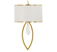 Mauro Ferretti Italian Design Lámpara de Pared Vienna, Hierro y Tela, Oro y Blanco, 50 x 16 x 15 cm