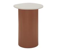 Mauro Ferretti Italian Design Mesa Auxiliar Frankfurt de mármol, MDF y mármol Artificial, Rojo/Blanco, 35 x 37 x 53 cm