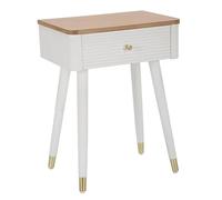 Mauro Ferretti Italian Design Mesita de Noche Matera 45 x 32 cm Madera Blanca y marrón