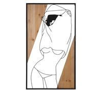 Mauro Ferretti Italian Design Panel de Pared Strip -B- Hierro E Wood 50 x 2 cm