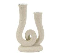 Mauro Ferretti Italian Design Stons - Portavelas de poliresina, Color Crema, 20 x 12 x 7 cm