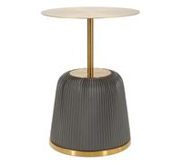 Mauro Ferretti Mesa auxiliar Egle gris Metal And PU Ø 40 x 55 cm