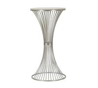 Mauro Ferretti Mesa auxiliar Funnel 50 x 100 cm de diámetro, metal y mármol, plata, 100 x 50 x 50 cm