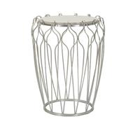 Mauro Ferretti Mesa auxiliar Hook cm Ø 47,5 x 61,5 de hierro y mármol color plata