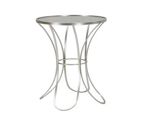 Mauro Ferretti Mesa auxiliar Trixy, 56 x 68 cm de diámetro, metal plateado y cristal templado