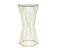 Mauro Ferretti Mesa portateléfono Lines hexagonal metal dorado 80 x 40 x 35 cm