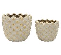 Mauro Ferretti, par de macetas decorativas "Pepitas", diámetro 23 cm, dimensiones 18-18,5 x 15,5 cm
