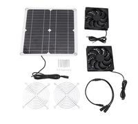 Mavaol Kit de ventilador con panel solar de 12 W y 12 V Conversión de energía eficiente Ventilador doble Ventilador de ventilación con energía solar para acampar al aire libre Cobertizo