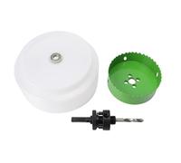 Mavaol Luces empotrables Sierra perforadora Cortador bimetálico de 4 pulgadas con recogedor de polvo para iluminación empotrada LED Tablero de plástico de madera Techo Metal Panel