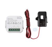 Mavaol Medidor de energía monofásico WiFi 2 vías 35 mm Montaje en riel Medidor de electricidad inteligente con abrazadera de consumo de energía