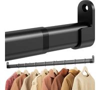 Mavivegue Barra de armario de 42 a 101 cm, barra ajustable de acero inoxidable para colgar ropa, rieles de armario resistentes de 28 mm, accesorios extensibles para lavandería, RV, almacenamiento de