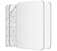 Mavoro Espejo de Afeitado 17,5 x 22,5 cm para Ducha | Espejo de Ducha Adhesivo 3M | Acrílico irrompible | Menos empañamiento | Sin Marco | Peel & Stick | Espejo de Seguridad para niños (2 Pack)