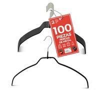 MAWA Light - Juego de 100 Perchas Antideslizantes para Camisas y Blusas (42 cm, con Gancho Giratorio de 360° y Revestimiento Antideslizante)