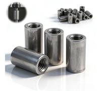 mawmuaw 12 Piezas Tuerca de Acoplamiento Redondo M6x10x20 mm Manguitos Roscados Redondos Acero al Carbono Tuercas de Conexión Redondas Rosca Interna Tuerca Conector Redondo para Varilla Roscada