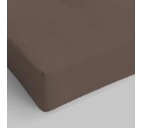MAX Color Sàbana con angulos de 25cm, Algodòn, Marron, 1 Plaza y Media Francesa