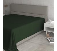 MAX Color - Sábana encimera, 100% algodón, Color Liso, Verde Oliva, Matrimonio Maxi 270 x 300 cm