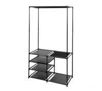 Aktive Armario abierto Max Home – estructura de acero, 87x45x158 cm, 4 estantes de tela