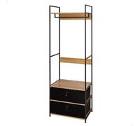 Max Home - Armario abierto, 60x40x175 cm, fabricado de acero y madera, máx. 30 kg, patas con topes nivelables, vestidor, zapatero, armarios dormitorio, estanterías almacenaje, organizador ropa, calzad