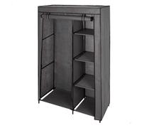 Max home armario ropero tela 4 estantes 1 barra 105x44x160 cm gris