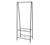 Max home burro ropa fijo metálico 60x35x151 cm con dos estantes de rejilla
