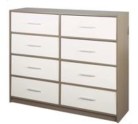 Aktive Cómoda Max Home blanca y madera 8 cajones