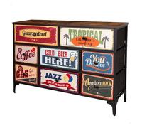 Aktive Cómoda Max Home (18403) – gráficos retro y vintage, 8 cajones de tela, 103x30x77 cm