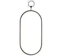 Max Home - Espejo de pared, con anilla, decorativo, diseño moderno, marco metálico negro, para entrada, dormitorio, baño, estilo minimalista, colgante