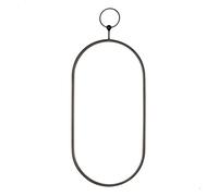 Aktive – Espejo de pared AKTIVE MAX Home 25x50 cm ovalado, marco metal, enganche metálico negro