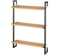 Max Home - Estantería de pared, 40x12x55 cm, soporta hasta 6 kg, con 3 baldas, decorativa, estructura metálica negra, para salón, cocina, oficina, entrada, estilo moderno