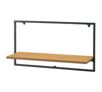 Max Home - Estantería de pared, peso máximo soportado 5 kg, con balda, estructura metálica negra, diseño rectangular, para salón, entrada, dormitorio, cocina
