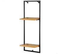 Aktive Max Home Estantería de pared 18482 – 2 baldas, estructura metálica negra, soporta 4 kg
