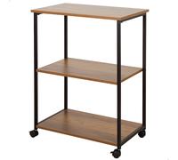 AKTIVE MAX Home Estantería con Ruedas, 3 estantes, 48x30x62 cm, Acero y Madera, Fácil Montaje, Resistente, Duradera, Muebles de salón, Estanterías Madera, Librería (18457)
