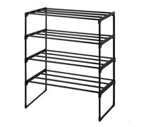 Aktive Estantería zapatero Max Home 4 niveles 68x30x85 cm, 16 kg, estructura negra, apilable