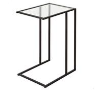 Max Home – Mesa auxiliar en C, estructura metálica negra, soporte máx. 5 kg