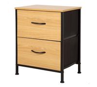 Max home mesita de noche madera y tela 40x30x52 cm