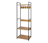 AKTIVE MAX Home Zapatero Entrada recibidor y Perchero de pie, 5 Ganchos y 3 estantes, 60 x 40 x 175 cm, Estilo Industrial, Patas nivelables, Recibidores, Estantería, Zapateros (18432)