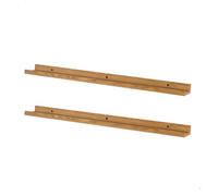 Max home set 2 estante pared madera con borde 80x10x4 cm