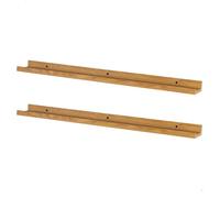 Max home set 2 estantes pared madera con borde 120x10x4 cm