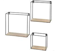 Aktive Estanterías de pared cuadradas MAX Home Set 3, 25/22/17 cm, metal negro, carga 4 kg