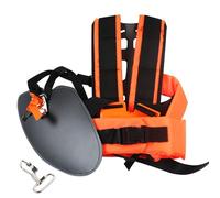 MaxAwe Correa De Hombro Doble Para Desbrozadora Y Recortadora, Cinturón De Cadera Ajustable Con Hebilla, Material De Poliéster, Color Naranja, Talla 43X34CM