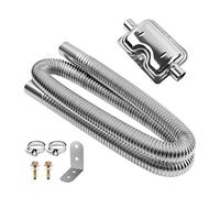 MaxEarn Manguera de Escape de 120 cm para Generador con Silenciador, Tubo de Escape de Calentador de Aire Diésel de Acero Inoxidable para Coche con 2 Abrazaderas, Accesorios de Calentador Auxiliar de
