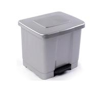 MAXHOME -Cubo de Basura con Pedal de plástico, contenedor de residuos, Papelera con Separador para Colocar Dos Bolsas, Cocina ( 35 litros, 38 x 43 x 38 cm) disponible en varios colores Gray
