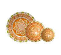 MAXHOME - Juego de vajilla 12 piezas - Vajilla moderna de cerámica con cuenco 15 cm, ensaladera 20 cm y plato llano 26,5 cm - Ideal para mesa diaria, cenas y cocina - 3 estilos disponibles