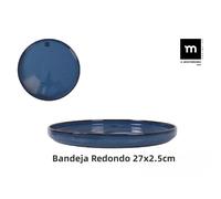 MAXHOME-La Mediterránea Bandeja Redonda Chester Azul,Set de 4,8 piezas de Platos Porcelana,plato de cena,plato para carne,Pasta, bandeja,Varios medidas