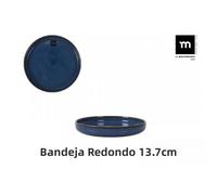 MAXHOME-La Mediterránea Bandeja Redonda Chester Azul,Set de 4,8 piezas de Platos Porcelana,plato de cena,plato para carne,Pasta, bandeja,Varios medidas